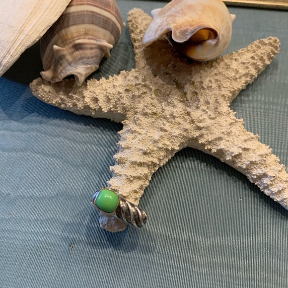 Silver & green turquoise ring - Picture 3 of 6